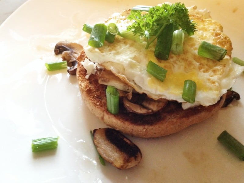 Open Faced Mushroom, Scallion, and Egg Sandwich - The ...
