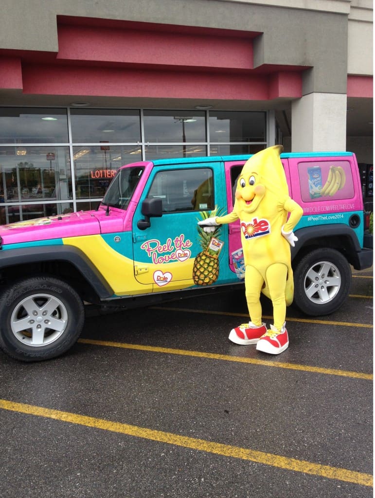 Bobbie Banana with the PTL Jeep