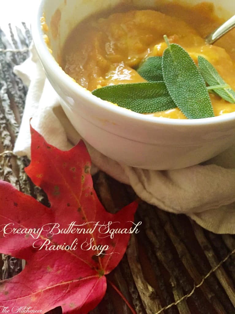 Creamy butternut squash ravioli soup2