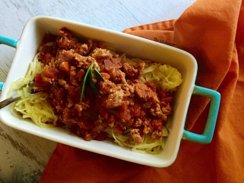 spaghetti squashta with turkey bolognese 3