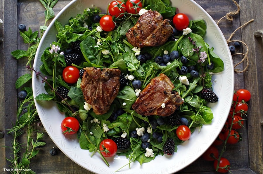 Grilled Lamb Summer Salad- the perfect summer protein-packed salad recipe|thekitcheneer.com