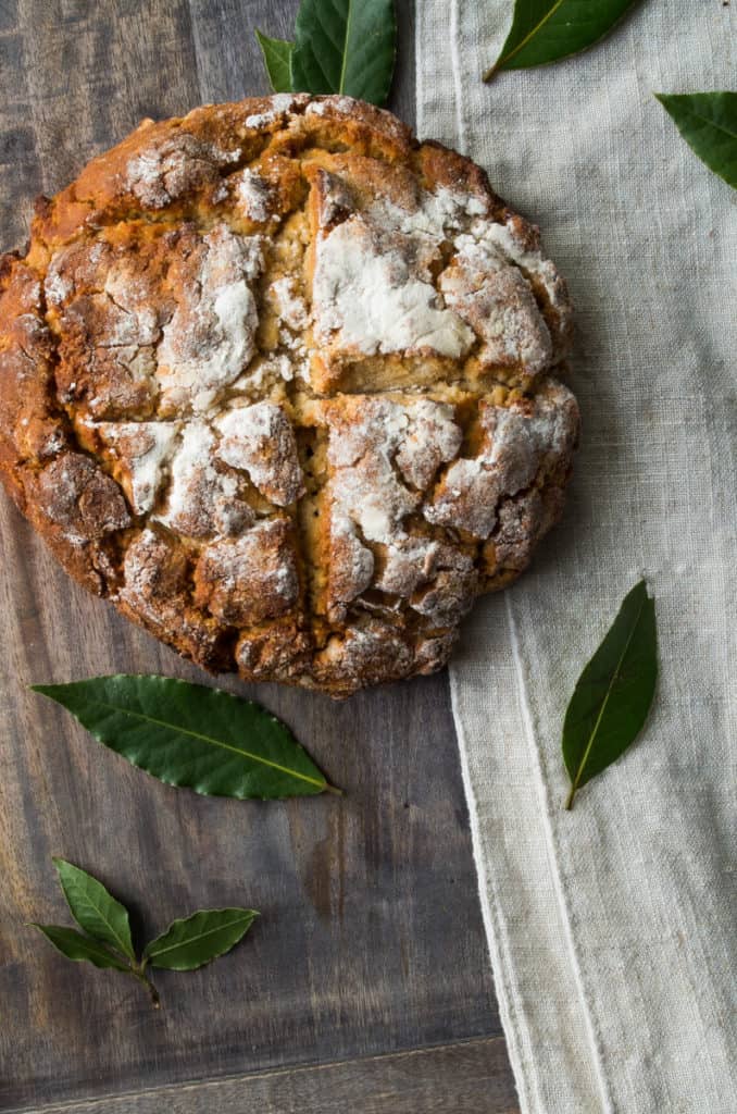 Gluten Free Irish Soda Bread- a traditional Irish Soda Bread recipe made grain free and natural sweetness from honey. Perfect for dunking in stews!|thekitcheneer.com