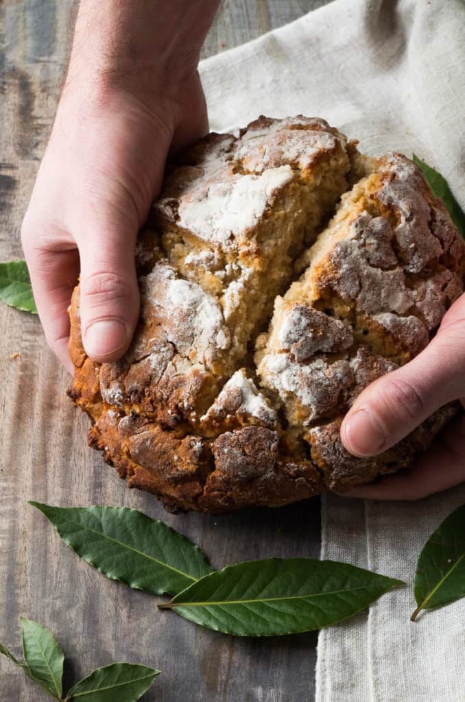 Gluten Free Irish Soda Bread- a traditional Irish Soda Bread recipe made grain free and natural sweetness from honey. Perfect for dunking in stews!|thekitcheneer.com