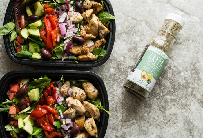  Greek Chicken Salad Meal Prep Bowl- the perfect protein packed meal prep done in 30 minutes! |thekitcheneer.com