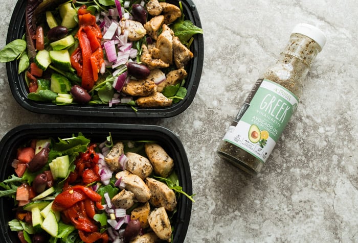 Greek Chicken Salad Lunch Bowls - Fed & Fit