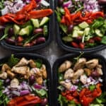 Greek Chicken Salad Meal Prep Bowl- the perfect protein packed meal prep done in 30 minutes! |thekitcheneer.com