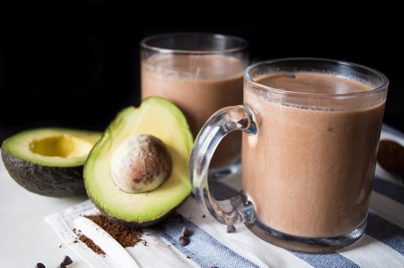 Iced Avocado Mocha- Basically your new favorite iced coffee recipe for this summer! Creamy superfood avocado is blended with cocoa and espresso to give you a creamy delectable coffee with an extra hit of caffiene!|thekitchenner.com