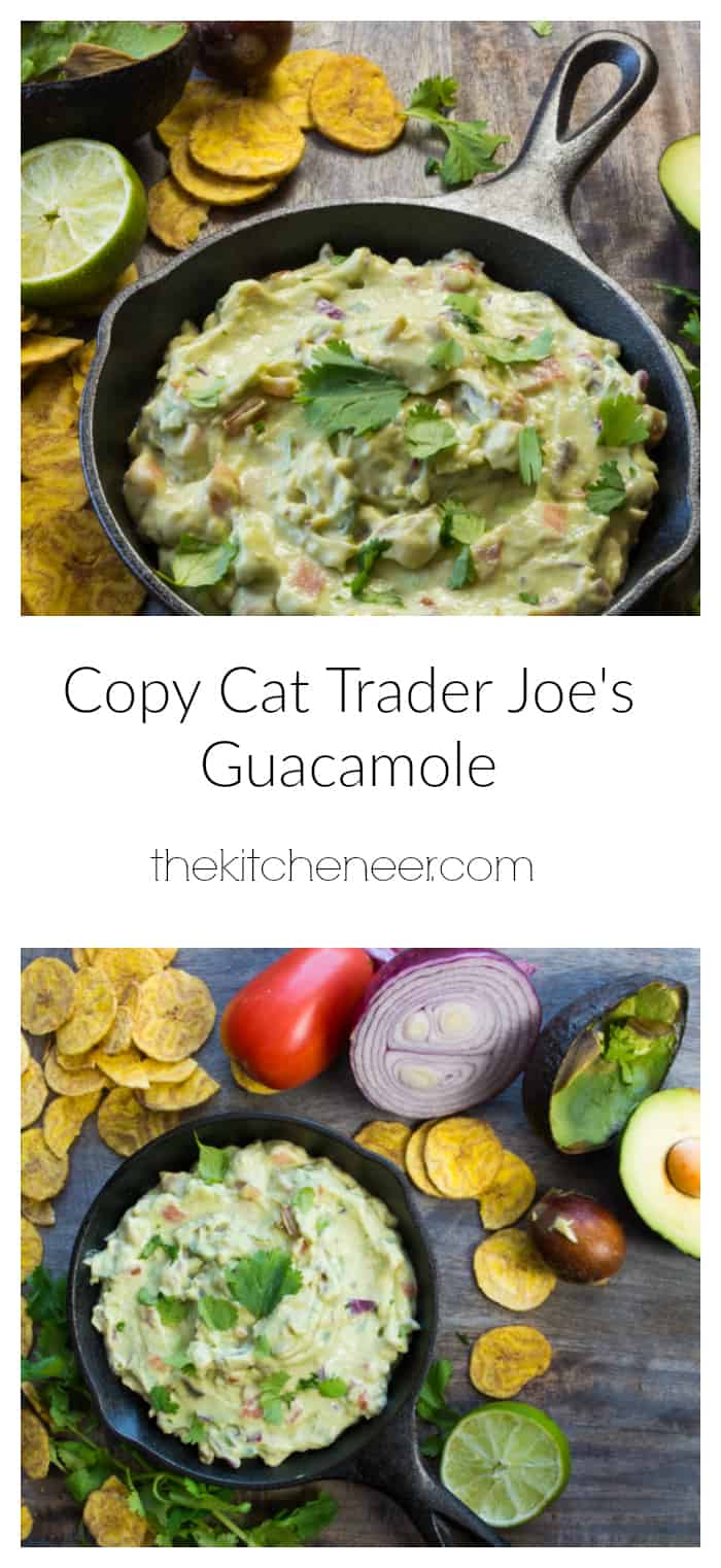 Copy Cat Trader Joe's Guacamole-make all the amazing guacamole recipe with greek yogurt that tastes just like the Trader Joe version!|thekitcheneer.com