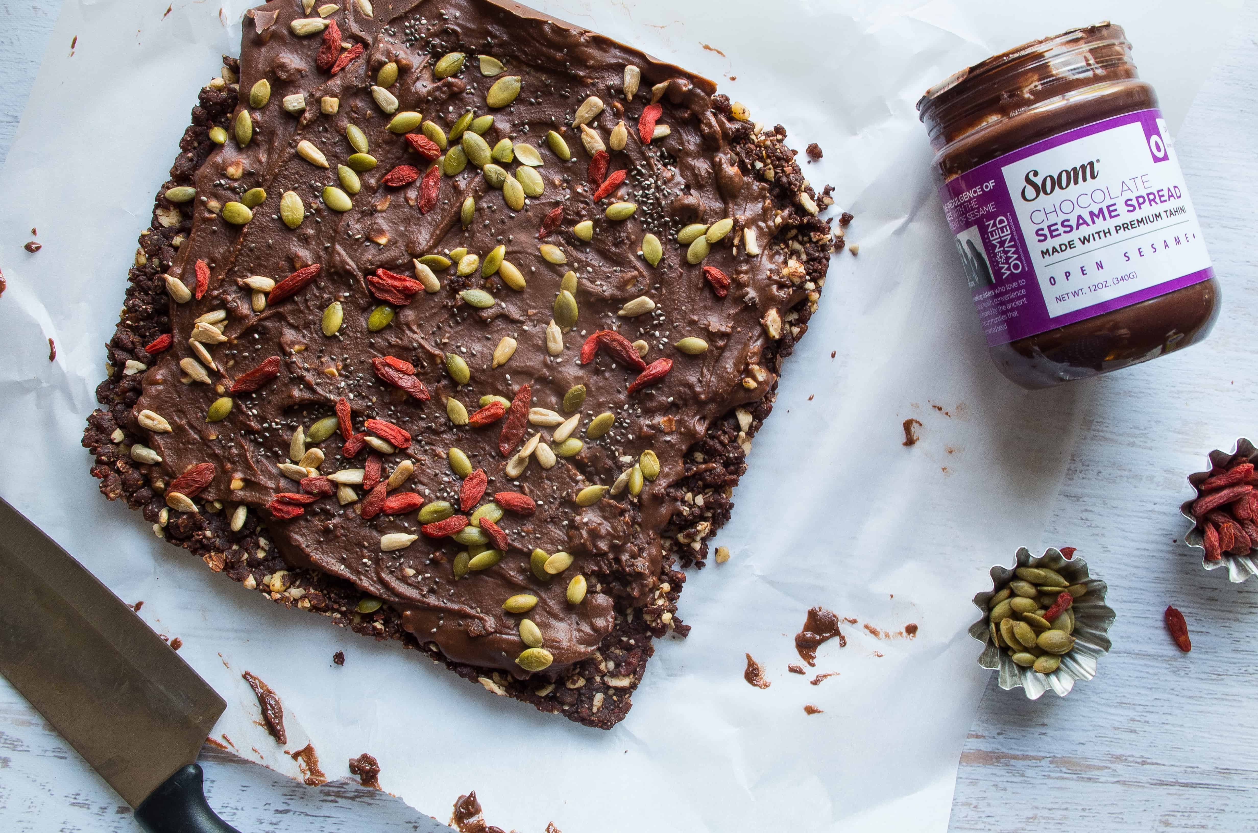 These raw and no bake superfood chocolate seed and nut bars are the perfect post workout snack or anytime healthy snack that takes as little as 30 minutes!