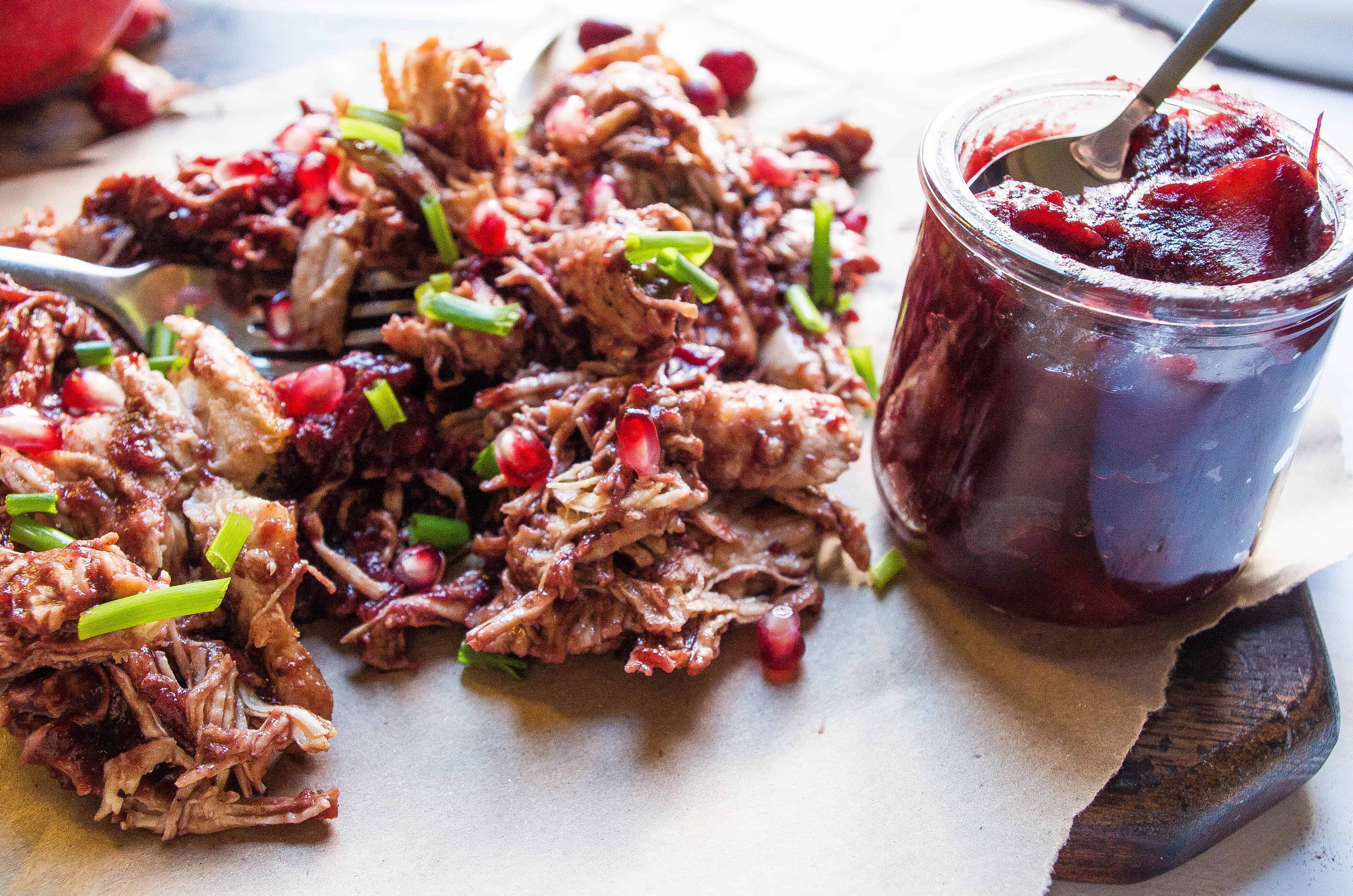 Cranberry BBQ Pulled Turkey- PERFECT for Thanksgiving leftovers!|thekitcheneer.com