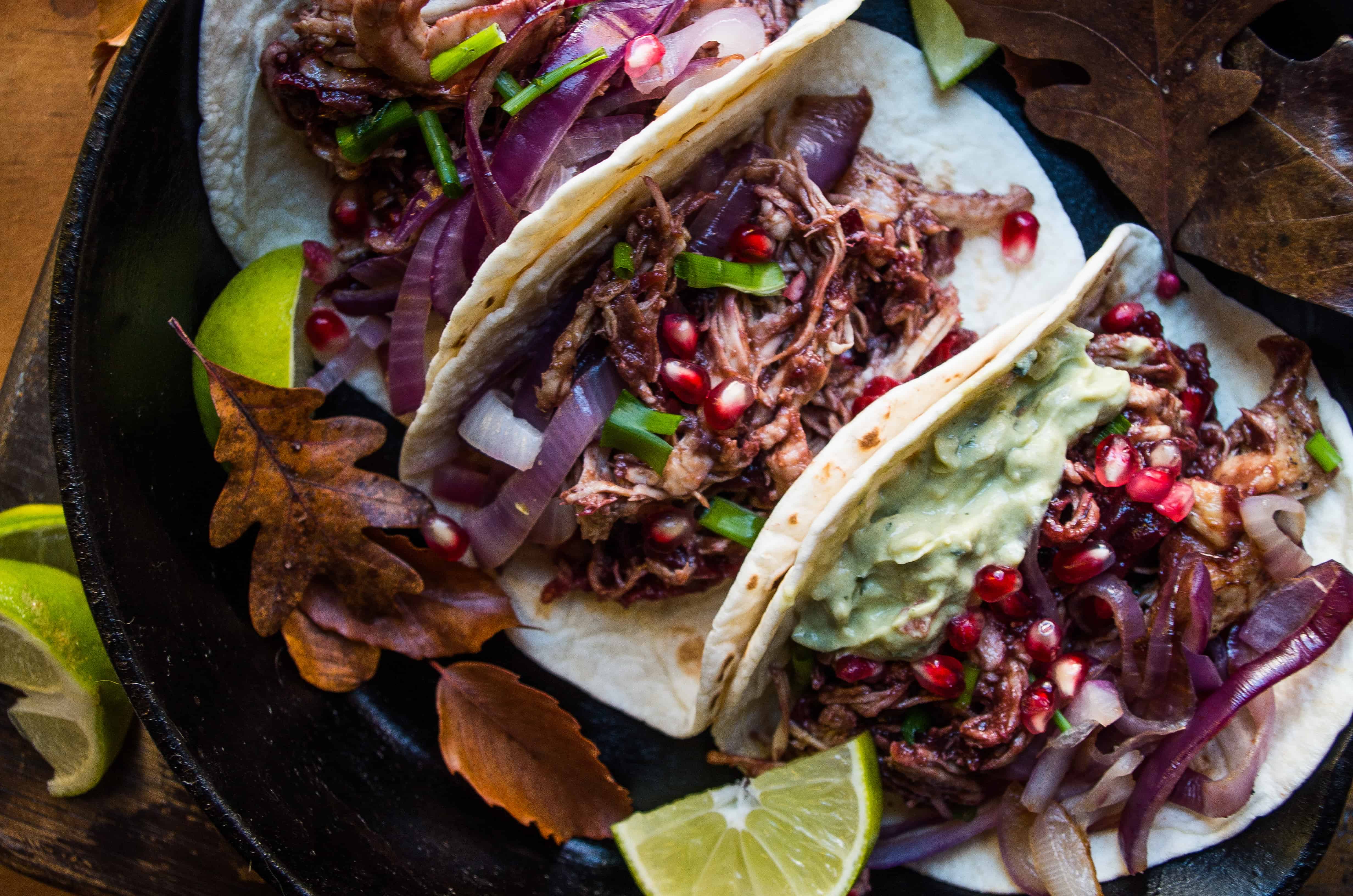 Cranberry BBQ Pulled Turkey Tacos- perfect for Thanksgiving leftover turkey!|thekitcheneer.com