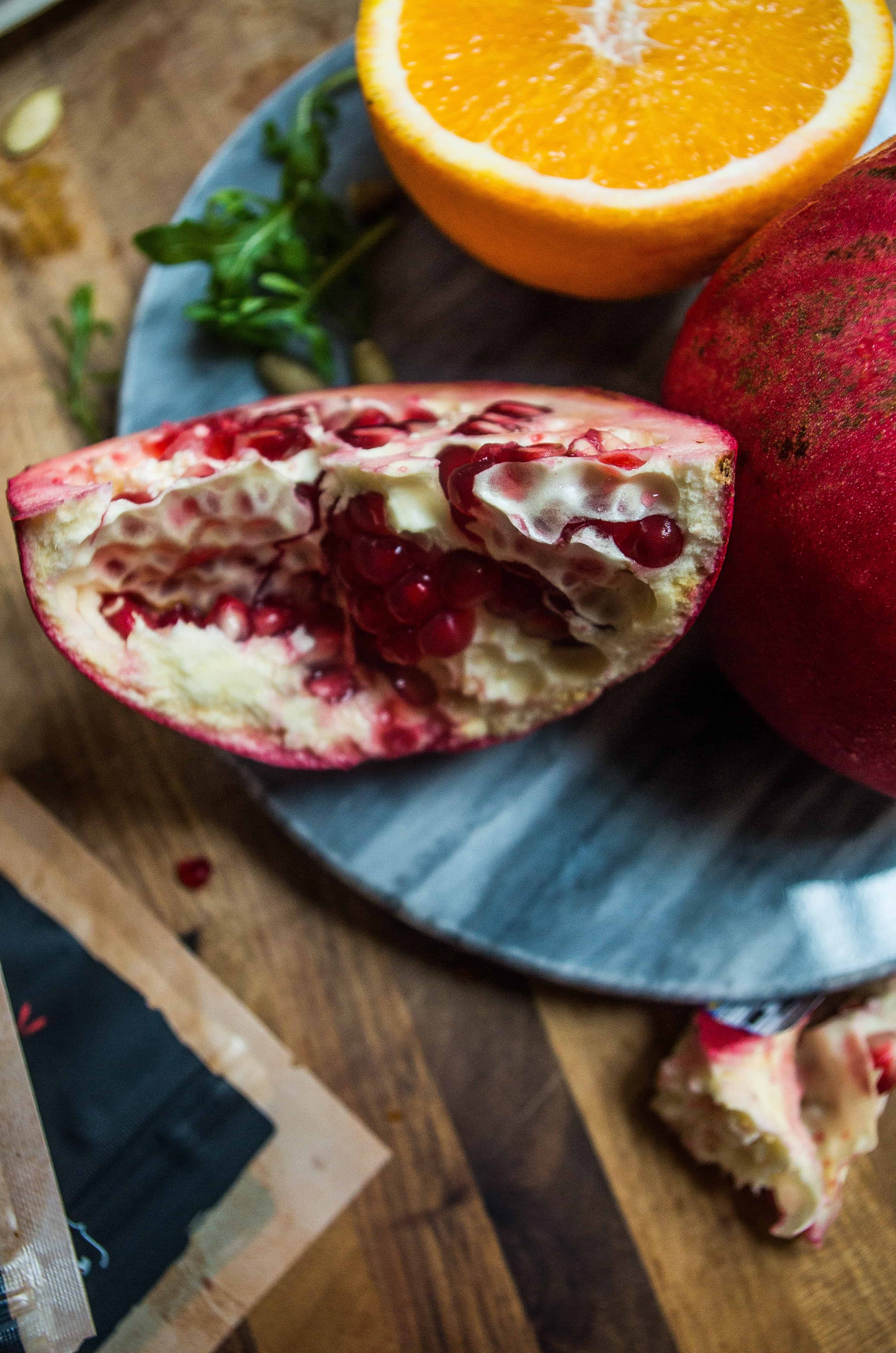 Pomegranate Bacon and Roasted Squash Salad- perfect fall salad and side for Thanksgiving dinner!|thekitcheneer.com