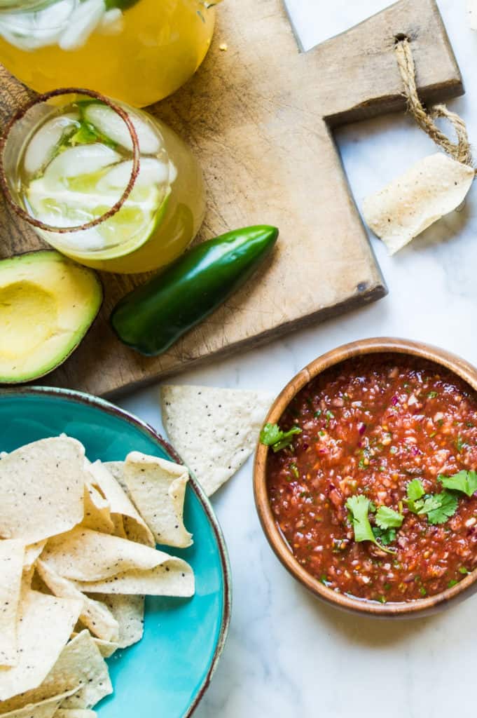 3 Minute Restaurant Style Salsa- perfect go to salsa for dipping tortilla chips, as a salad dressing, and to top your tacos! 
