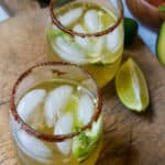 Spicy Honey Lime Margaritas- the perfect party drink for Cinco de Mayo that you can feel GREAT about! Absolutely no artificial sweeteners. Only the natural sweetness of honey was used.
