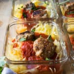 Whole30 Spaghetti Squash and Turkey Meatballs Meal Prep |thekitcheneer.com