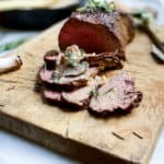 Herby Roasted Round Roast with Mushroom Cream Sauce|the kitcheneer.com