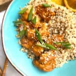 Whole30 Air Fryer Sticky Orange Chicken|TheKitcheneer.com