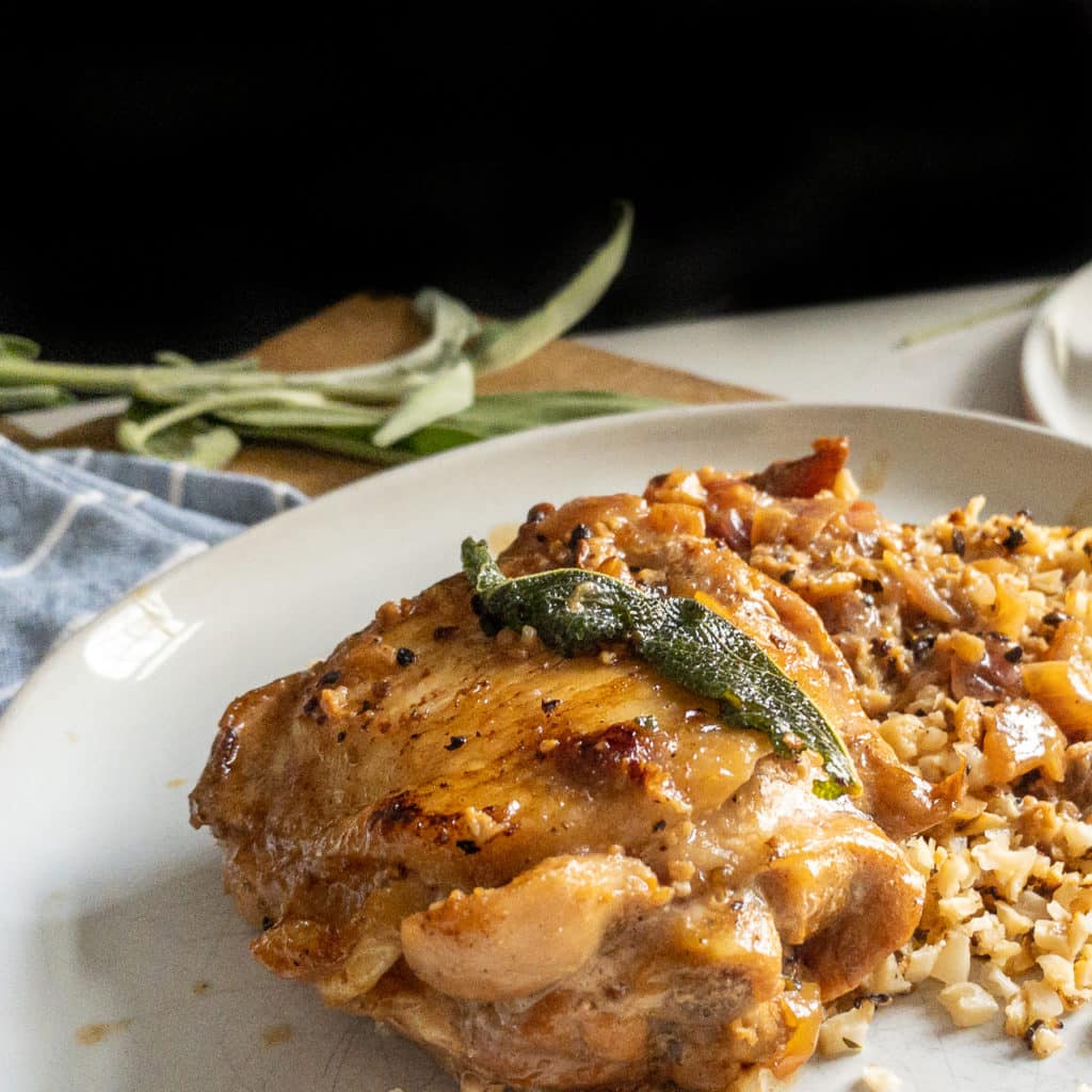 Whole30 Crispy Sage Butter Chicken|thekitcheneer.com