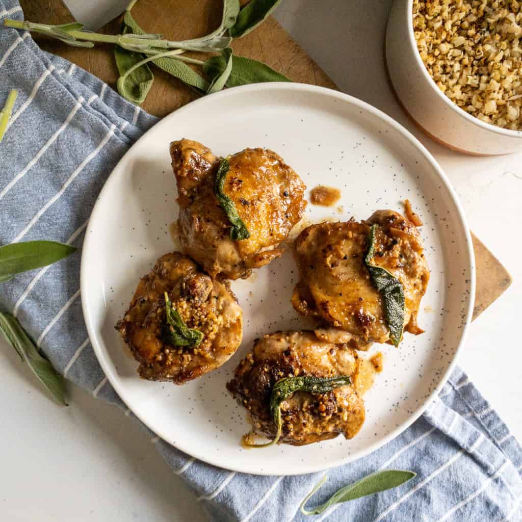 Whole30 Crispy Sage Butter Chicken|thekitcheneer.com