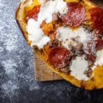 Meat Lover's Pizza Stuffed Spaghetti Squash|thekitcheneer.com