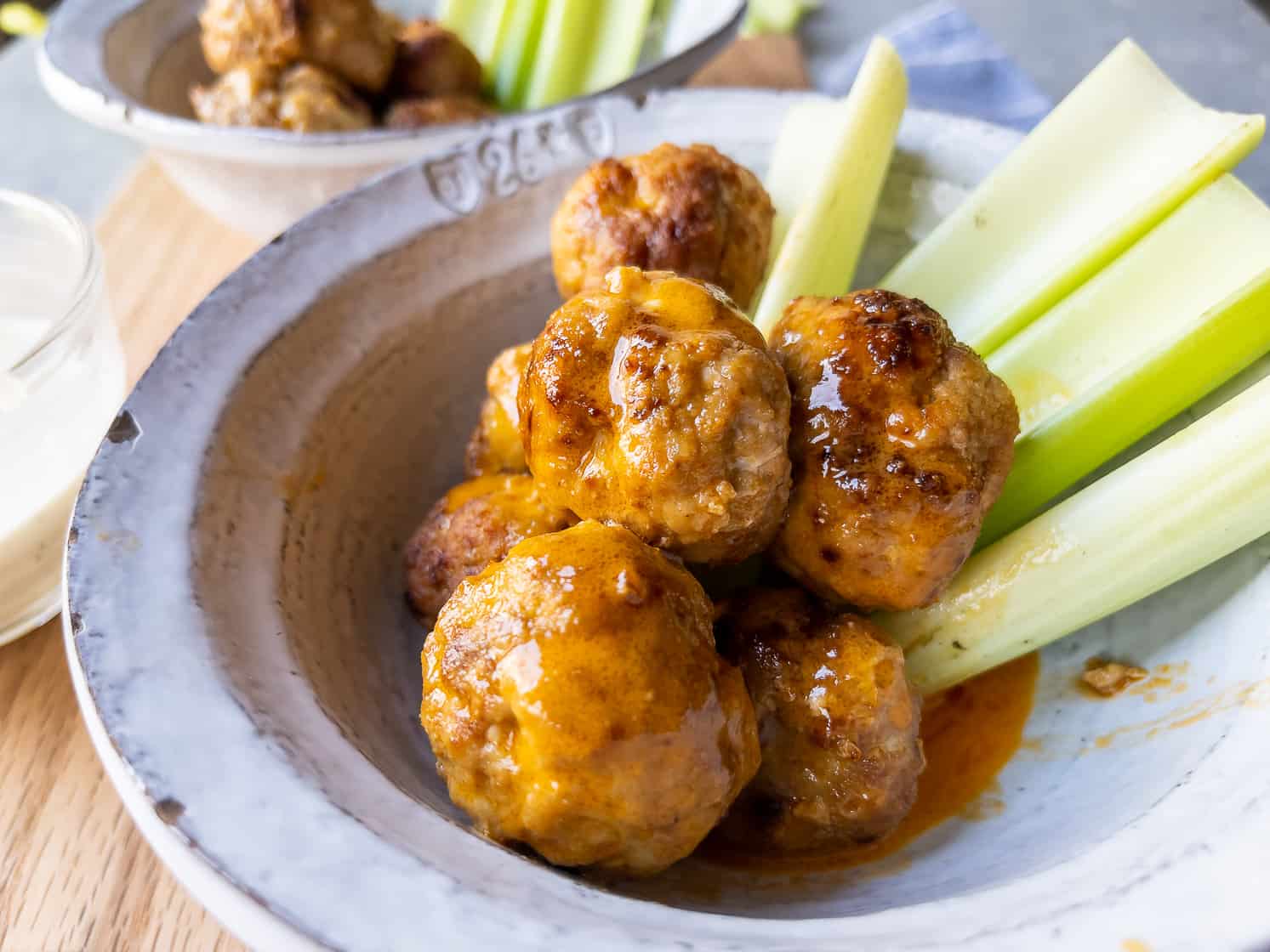 Whole30 Air Fryer Buffalo Chicken Meatballs The Kitcheneer