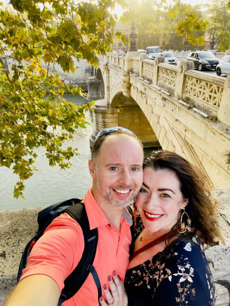 Us in front of the Tiber River